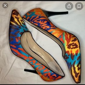 Colorful zebra Nine West size 5 heels